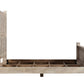 Gray Carved Floral Solid Wood King Bed Frame