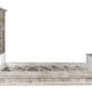 White Carved Geometric Distressed Reclaimed Wood Queen Bed Frame