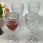 Set of Four Clear Diamond Acrylic Stemmed All Purpose Wine Glass