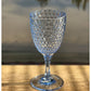 Set of Four Blue Diamond Acrylic Stemmed All Purpose Wine Glass