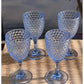 Set of Four Blue Diamond Acrylic Stemmed All Purpose Wine Glass