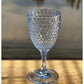 Set of Four Blue Diamond Acrylic Stemmed All Purpose Wine Glass
