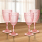Set of Four Blue Diamond Acrylic Stemmed All Purpose Wine Glass