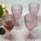 Set of Four Blue Diamond Acrylic Stemmed All Purpose Wine Glass