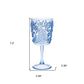 Set of Four Blue Paisley Acrylic Stemmed All Purpose Wine Glass