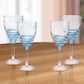 Set of Four Clear and Blue Swirl Acrylic Stemmed All Purpose Wine Glass