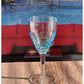 Set of Four Clear and Blue Swirl Acrylic Stemmed All Purpose Wine Glass