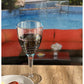Set of Four Clear and Blue Swirl Acrylic Stemmed All Purpose Wine Glass