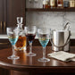 Set of Four Clear and Blue Swirl Acrylic Stemmed All Purpose Wine Glass