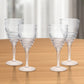 Set of Four Clear Swirl Acrylic Stemmed All Purpose Wine Glass
