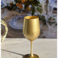 Set of Four Gold Acrylic Stemmed All Purpose Wine Glasses
