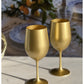 Set of Four Gold Acrylic Stemmed All Purpose Wine Glasses
