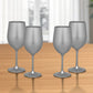 Set of Four Silver Acrylic Stemmed All Purpose Wine Glass