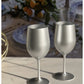 Set of Four Silver Acrylic Stemmed All Purpose Wine Glass