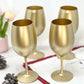 Set of Four Gold Acrylic Stemmed All Purpose Wine Glass