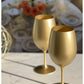 Set of Four Gold Acrylic Stemmed All Purpose Wine Glass