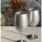 Set of Four Silver Acrylic Stemmed All Purpose Wine Glass