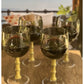 Set of Four Clear and Green Palm Tree Acrylic Stemmed All Purpose Wine Glasses