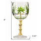 Set of Four Clear and Green Palm Tree Acrylic Stemmed All Purpose Wine Glasses