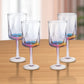 Set of Four Clear and Rainbow Geometric Acrylic Stemmed All Purpose Wine Glasses