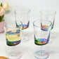 Set of Four Clear and Blue Acrylic Stemmed All Purpose Wine Glass
