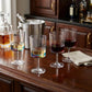 Set of Four Clear and Blue Acrylic Stemmed All Purpose Wine Glass