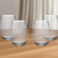Set of Four Clear Tritan Plastic Stemless All Purpose Wine Glasses
