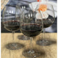 Set of Four Clear Dimpled Tritan Plastic Balloon or Round Bowl Stemmed All Purpose Wine Glasses