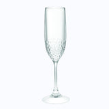 Set of Four Clear Tritan Plastic Stemmed Flute