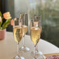 Set of Four Clear Dimpled Tritan Plastic Stemmed Flutes