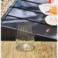 Set of Four Clear Dimpled Tritan Plastic Stemless All Purpose Tumbler Wine Glasses