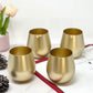 Set of Four Gold Acrylic Stemless All Purpose Wine Glass