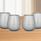 Set of Four Silver Acrylic Stemless All Purpose Wine Glass