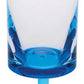 Set of Four Clear and Blue Acrylic Stemmed Flutes