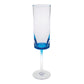 Set of Four Clear and Blue Acrylic Stemmed Flutes