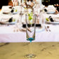 Set of Four Clear and Blue Acrylic Stemmed Flutes