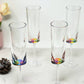 Set of Four Rainbow Geometric Acrylic Stemmed Flutes