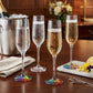 Set of Four Rainbow Acrylic Round Bowl Stemmed Flute