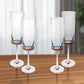 Set of Four Rainbow Geometric Acrylic Stemmed Flutes