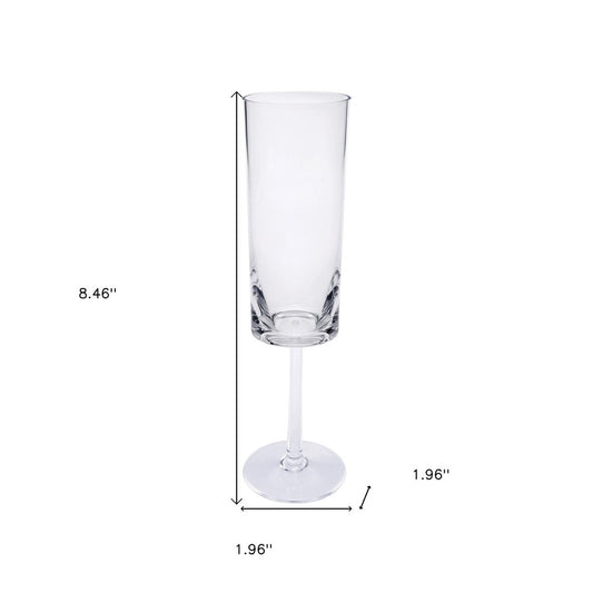 Set of Four Clear Tritan Plastic Stemmed Flute