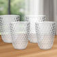 Set of Four Clear Diamond Acrylic Stemless Whiskey Glasses