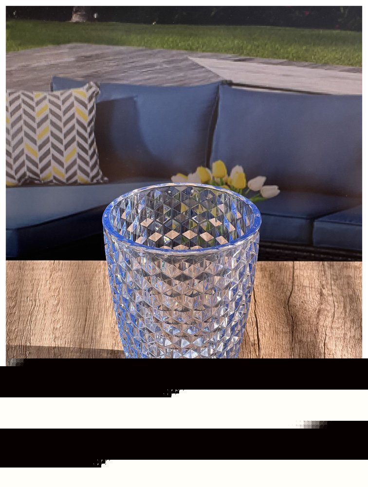 Set of Four Blue Diamond Acrylic Stemless Whiskey Glass