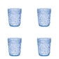 Set of Four Clear Paisley Acrylic Stemless Whiskey Glass