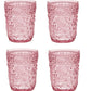 Set of Four Pink Paisley Acrylic Stemless Whiskey Glasses