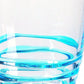 Set of Four Clear and Blue Acrylic Stemless Whiskey Glasses