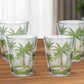 Set of Four Green Floral Acrylic Stemless Whiskey Glass