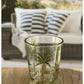 Set of Four Green Floral Acrylic Stemless Whiskey Glass