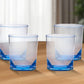 Set of Four Blue Acrylic Stemless Whiskey Glass