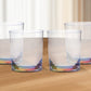 Set of Four Blue Acrylic Stemless Whiskey Glass
