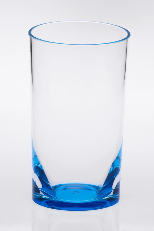 Set of Four Clear And Blue Acrylic Stemless Highball Glass
